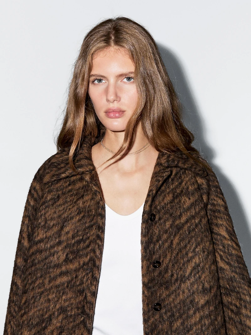 Manteau court imprimé animal