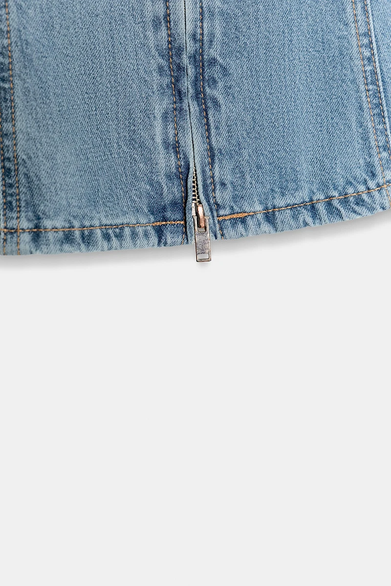 TRF ZIP-UP DENIM SHIRT