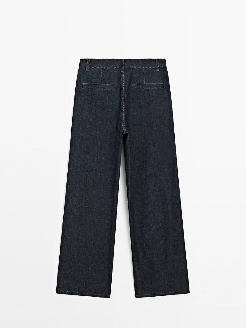High-waist loose straight-leg jeans