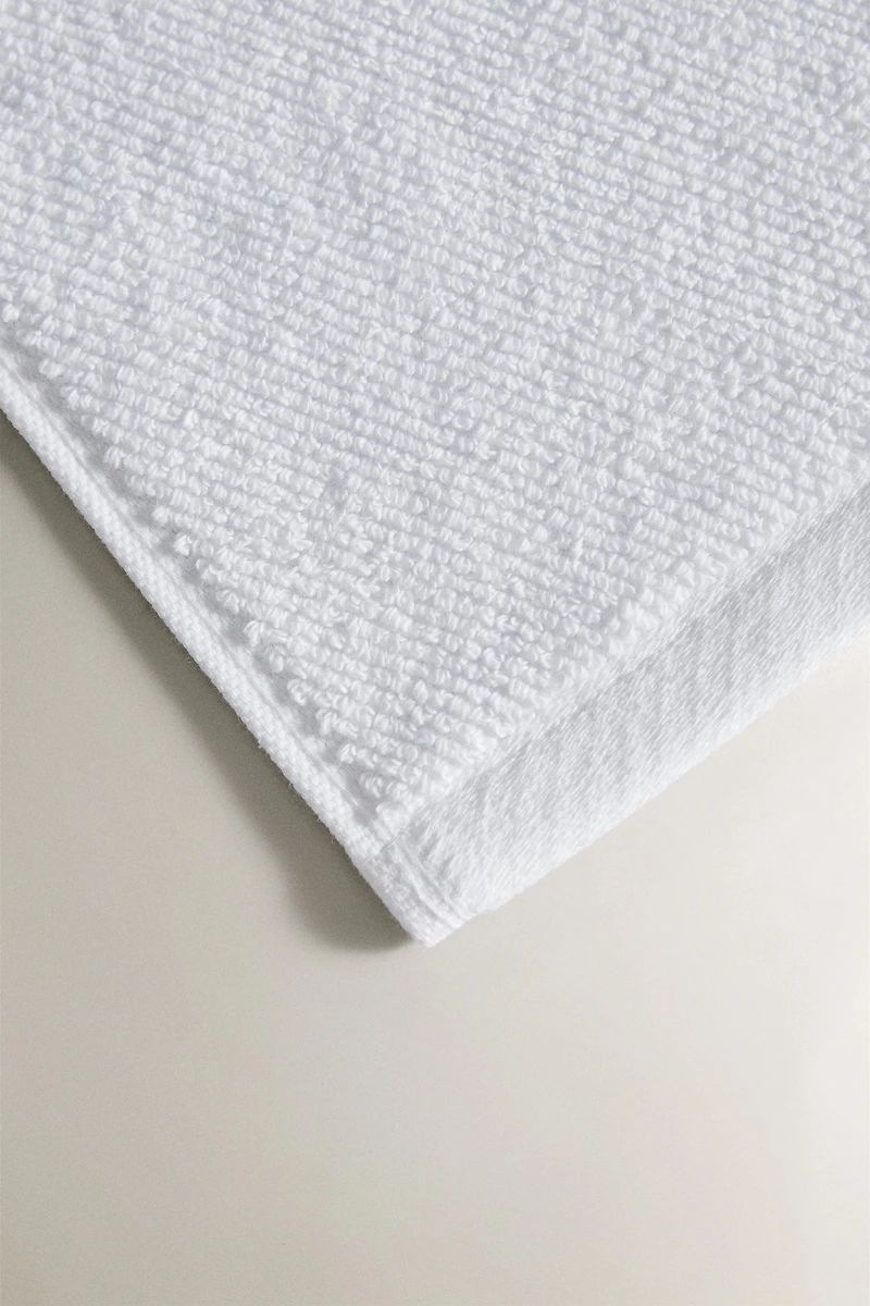 LOT DE 3 SERVIETTES TOILETTE EN COTON POINT RIZ