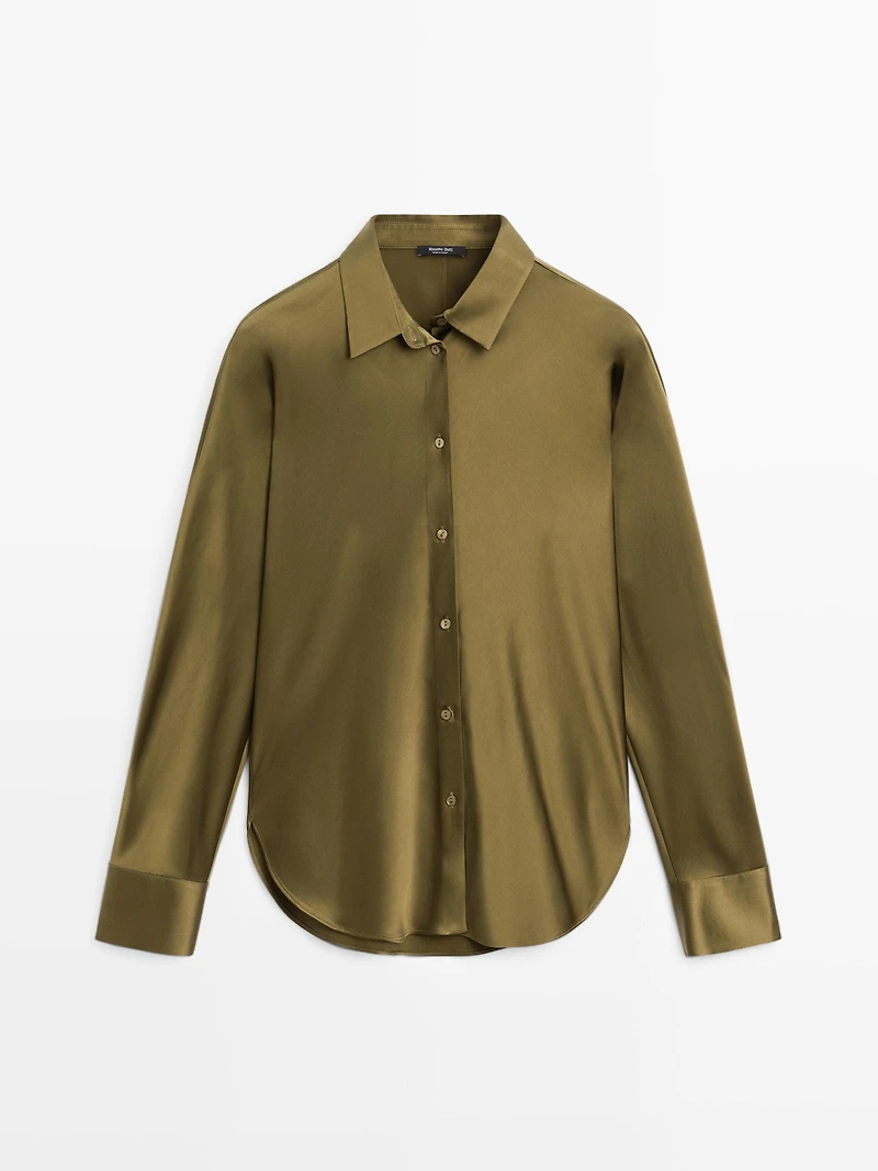 Satin shirt with batwing sleeves