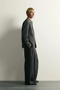 RELAXED FIT WIDE LEG SUIT PANTS