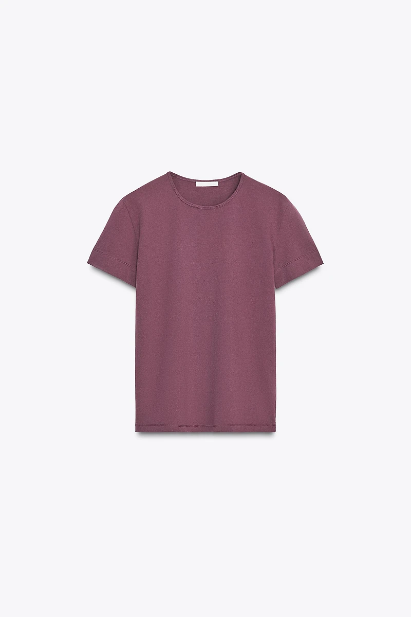 SHORT SLEEVE TEXTURED COTTON T-SHIRT