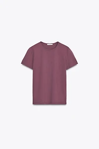 SHORT SLEEVE TEXTURED COTTON T-SHIRT