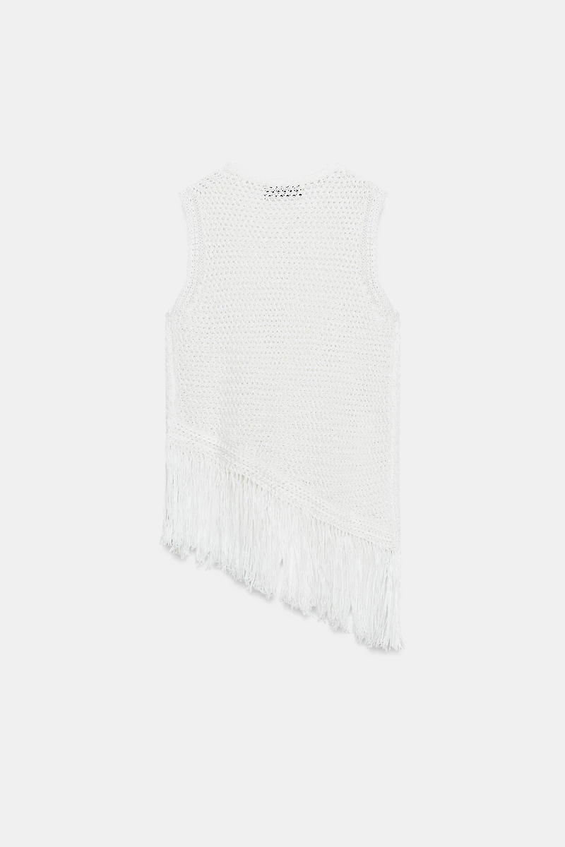 FRINGED KNIT TOP