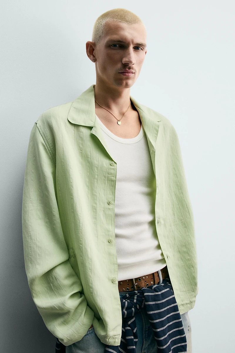 FLUID RELAXED FIT IRREGULAR EFFECT SHIRT