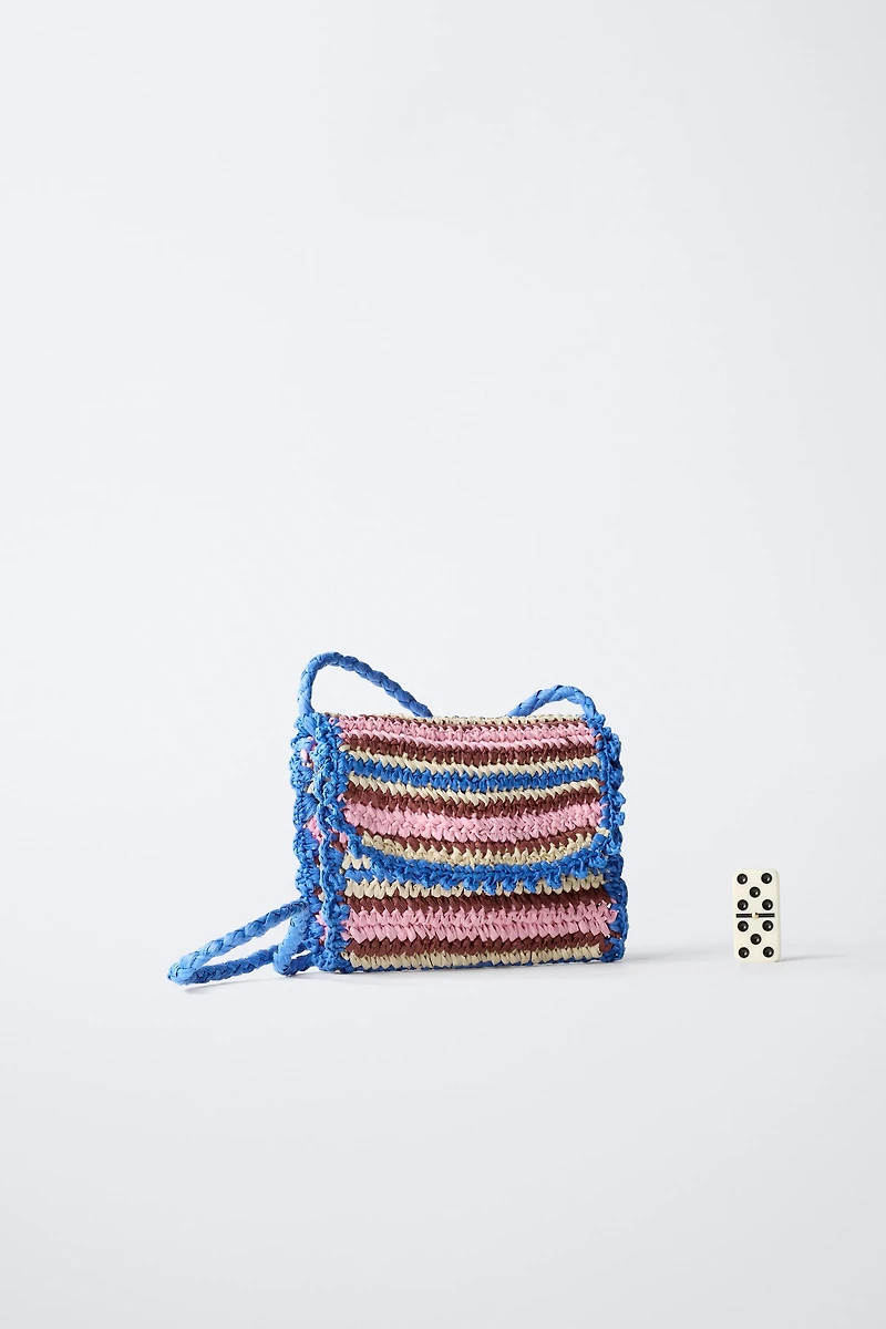 RAFFIA EFFECT CROSSBODY BAG