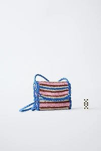 RAFFIA EFFECT CROSSBODY BAG