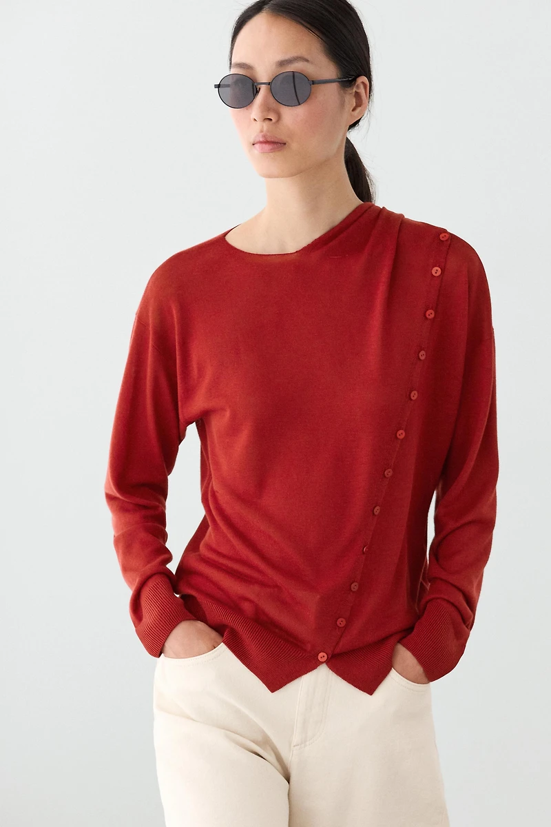 Cardigan à détail boutonnage avec écharpe