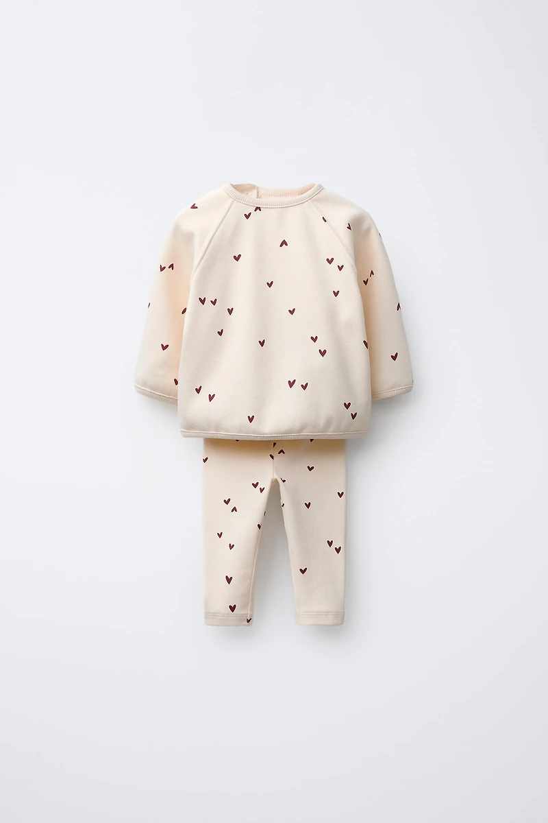 HEARTS SWEATSHIRT AND LEGGING SET