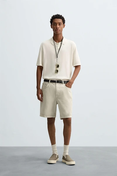 COTTON BLEND KNIT POLO SHIRT
