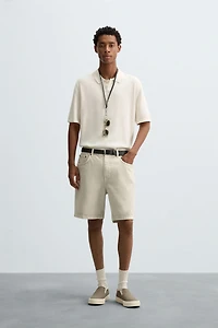 COTTON BLEND KNIT POLO SHIRT