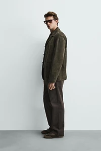 BLAZER EN CUIR ET DAIM