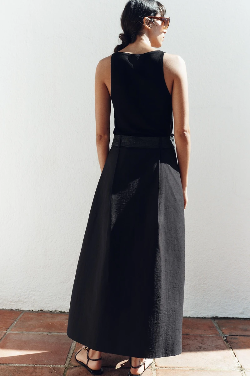 JUPE MI-LONGUE CAPE CEINTURE