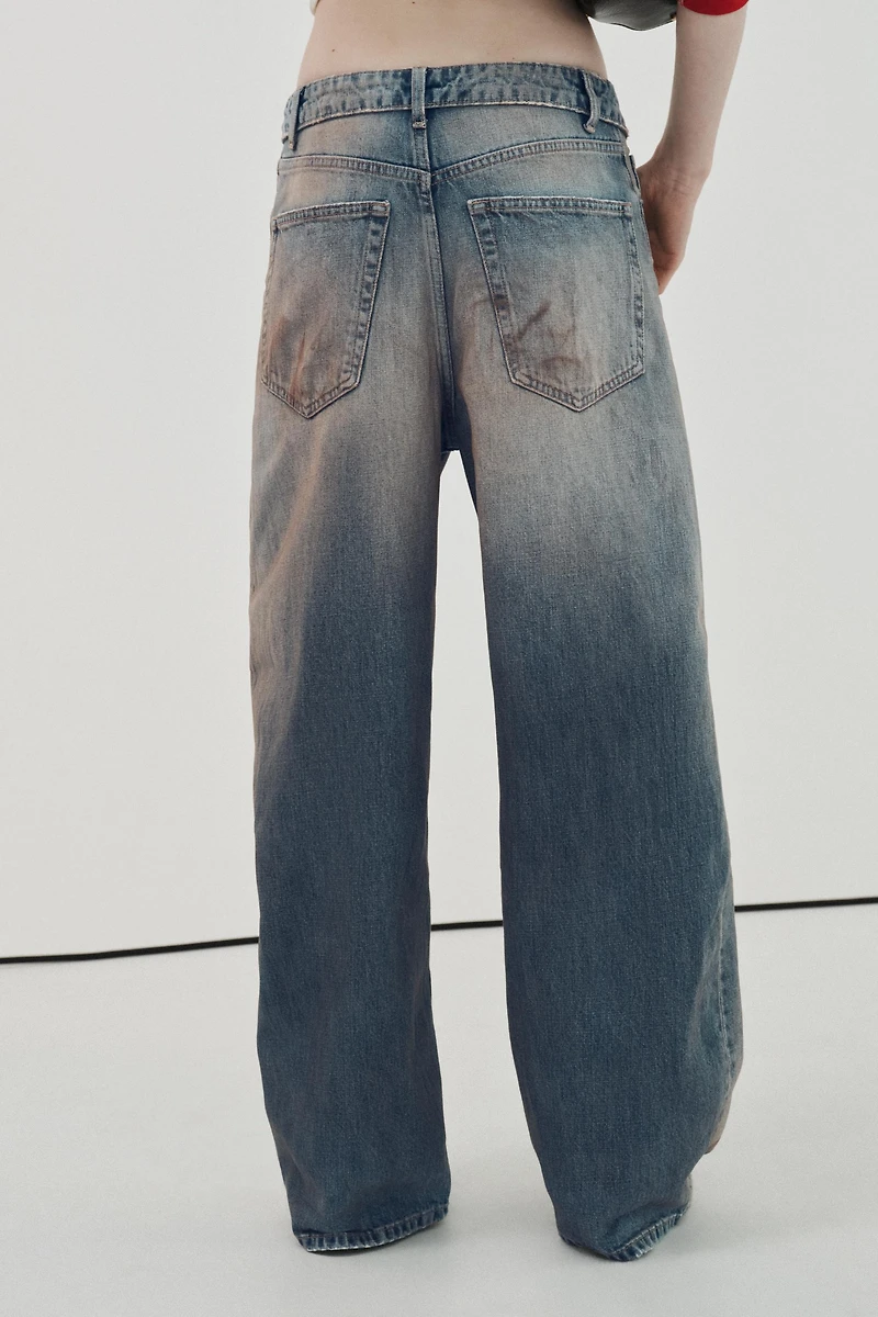 TRF FOLDED WAIST MID-RISE JEANS