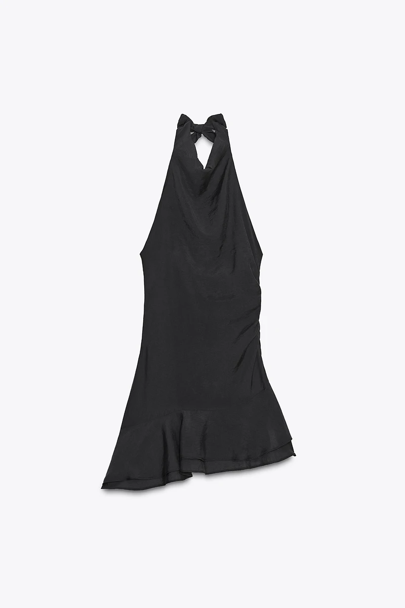 ROBE COURTE ASYMÉTRIQUE HALTER