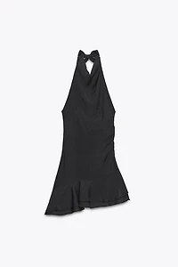 ROBE COURTE ASYMÉTRIQUE HALTER