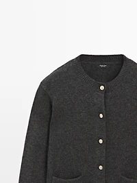 Knit cardigan with gold buttons