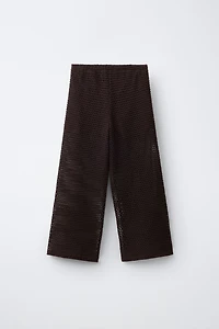 WIDE LEG CROCHET FLOWER PANTS