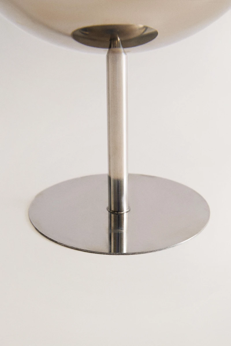 SILVER METAL TALL GLASS