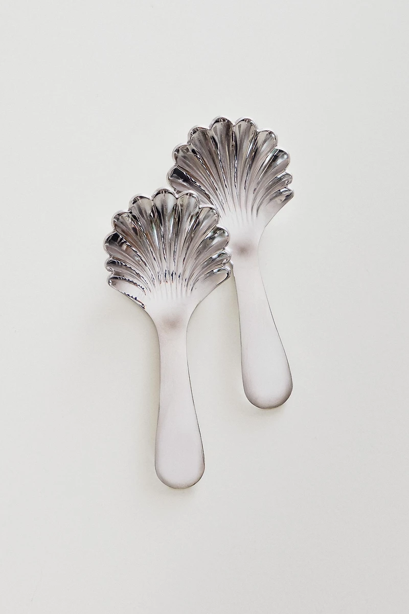 SHELL-SHAPED STEEL DESSERT SPOON SET