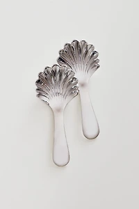 SHELL-SHAPED STEEL DESSERT SPOON SET