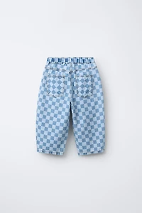 CHECKERBOARD BALLOON JEANS