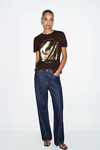 METALLIC PRINT T-SHIRT