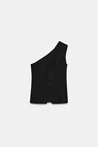 ASYMMETRIC BUTTON VEST