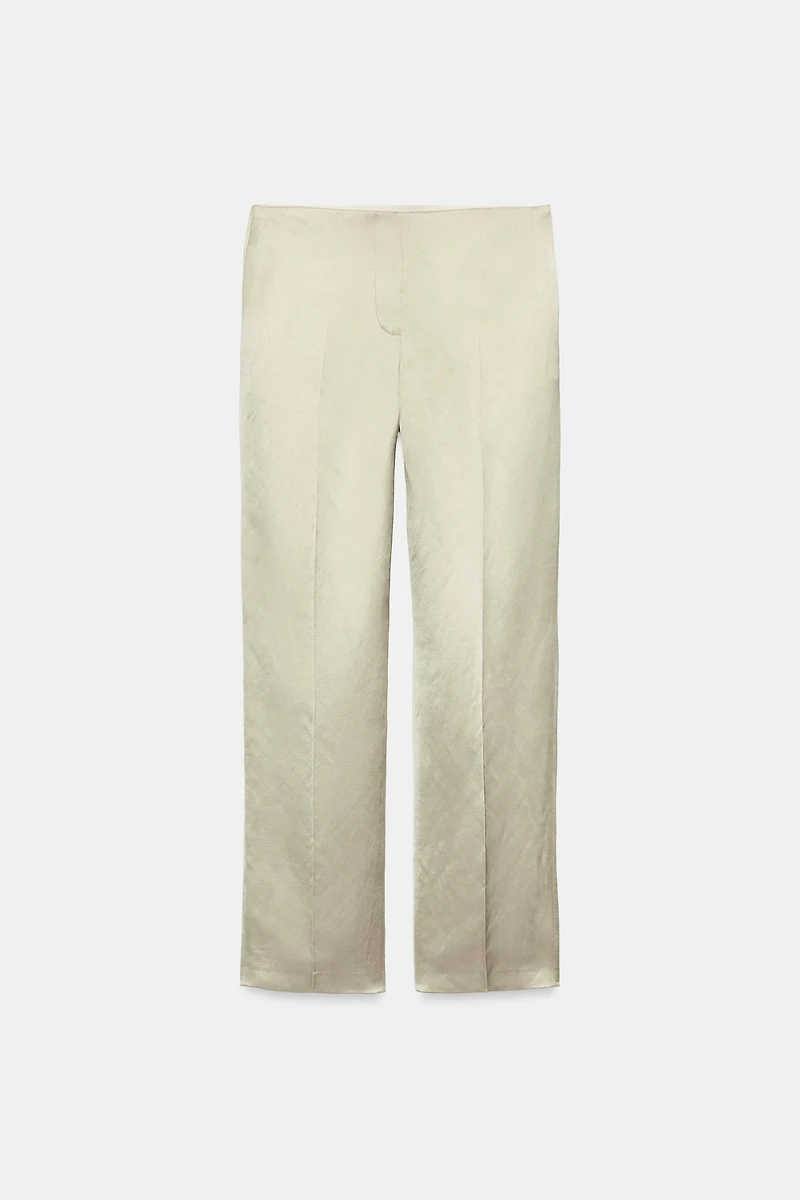 ZW COLLECTION LINEN BLEND STRAIGHT-LEG TROUSERS