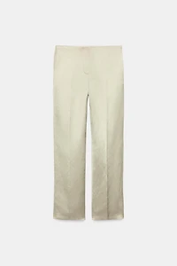 ZW COLLECTION LINEN BLEND STRAIGHT-LEG TROUSERS