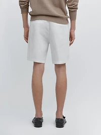 Linen jogger-fit Bermuda shorts