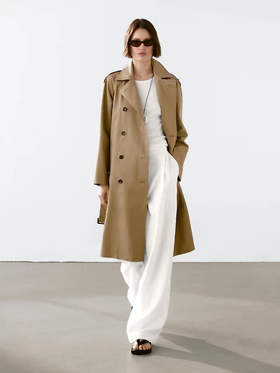 100% cotton water-repellent trench coat
