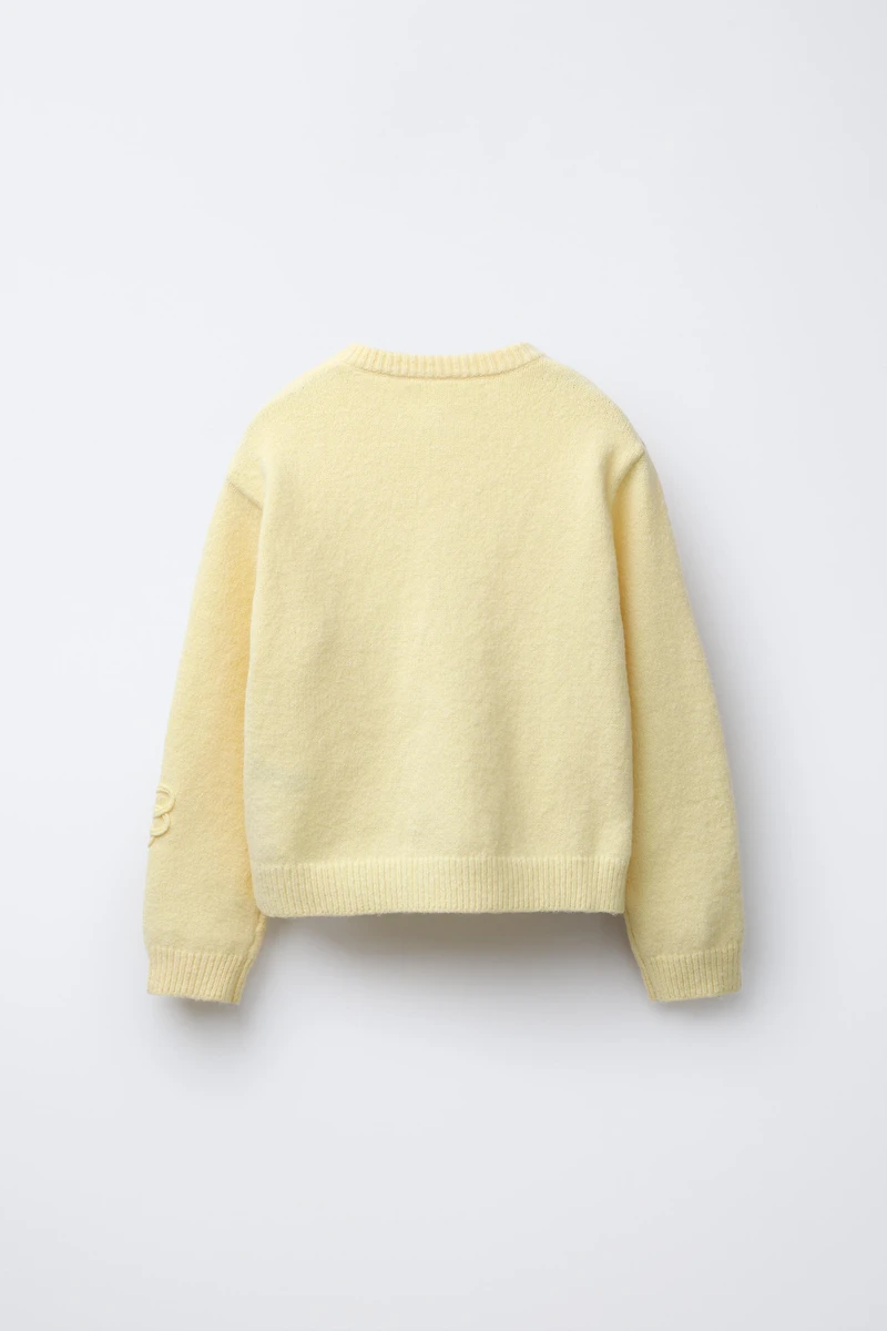 CORDED FLORAL KNIT SWEATER
