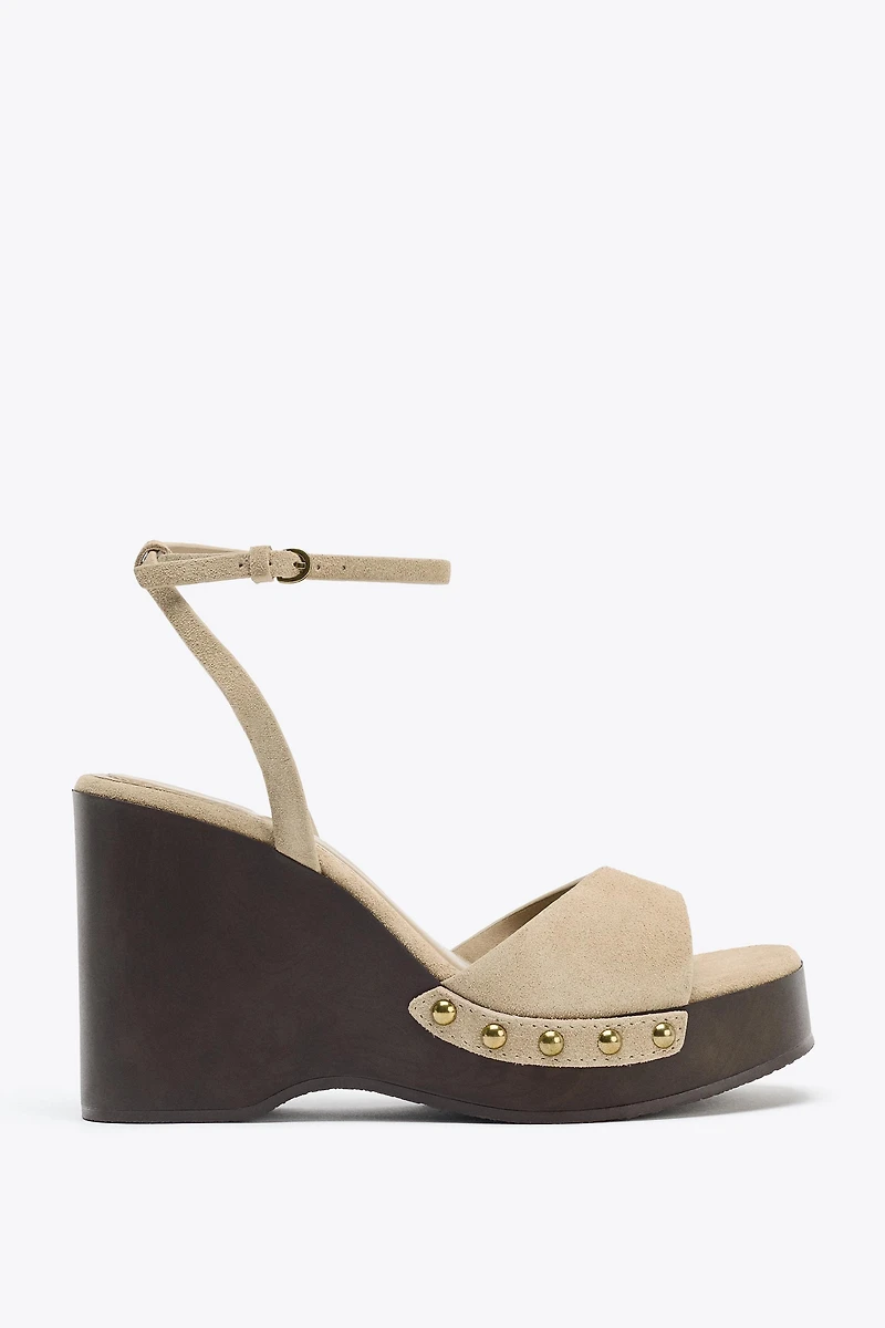 STUDDED SUEDE SANDALS