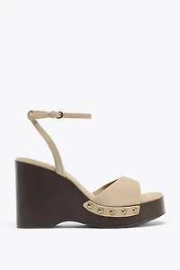 STUDDED SUEDE SANDALS