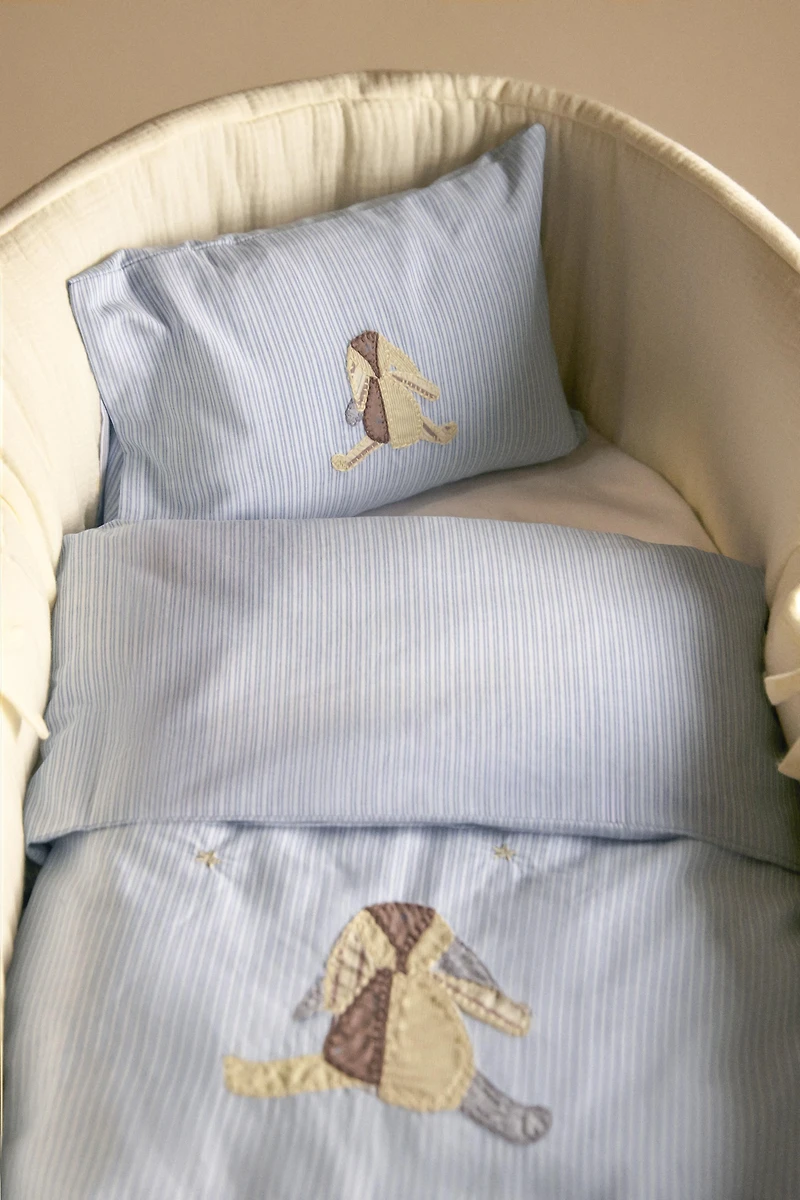 RABBIT COTTON MINI-CRIB SHEET SET