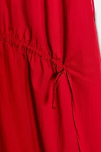 NYLON MIDI DRESS WITH TIES