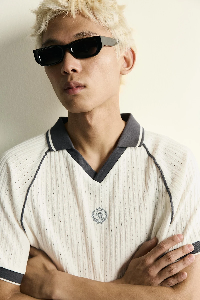 RETRO SOCCER JACQUARD CONTRAST POLO