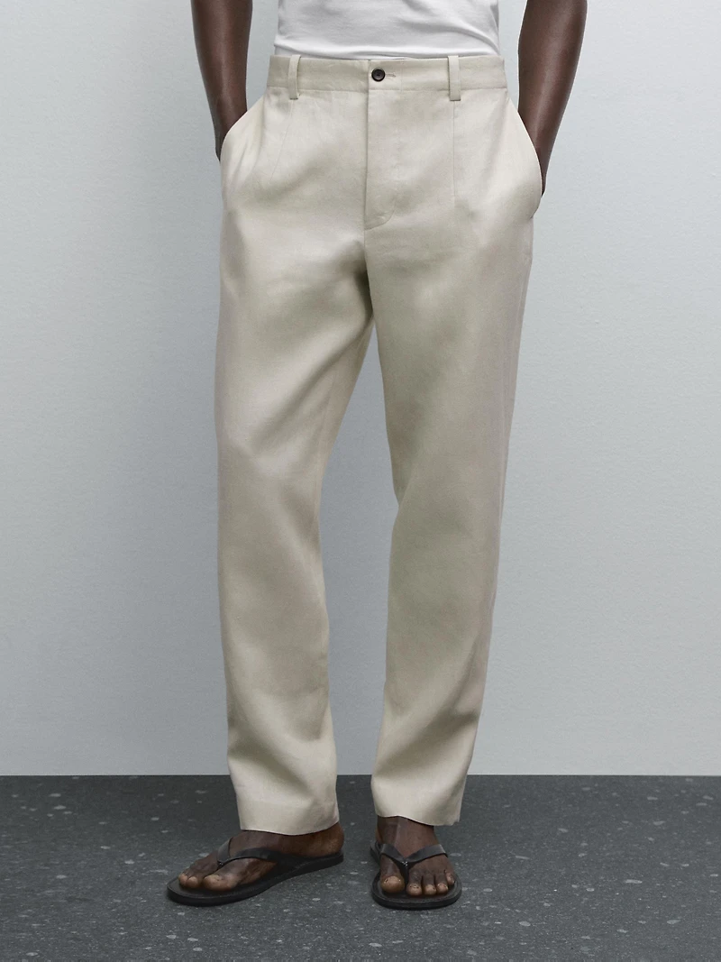 100% linen trousers
