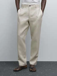 100% linen trousers
