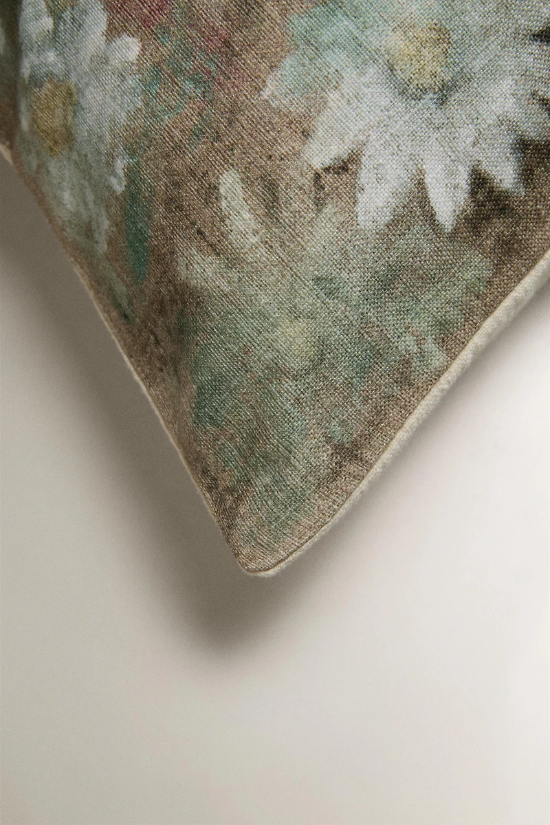 HOUSSE DE COUSSIN FLEURS