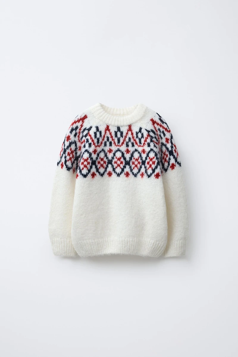 WOOL BLEND JACQUARD KNIT JUMPER