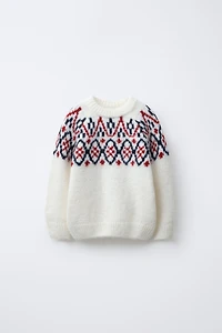 WOOL BLEND JACQUARD KNIT JUMPER