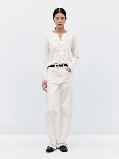 Long sleeve openwork cardigan