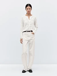 Long sleeve openwork cardigan
