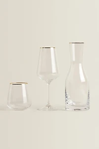 BOHEMIA CRYSTAL TUMBLER WITH A GOLDEN RIM