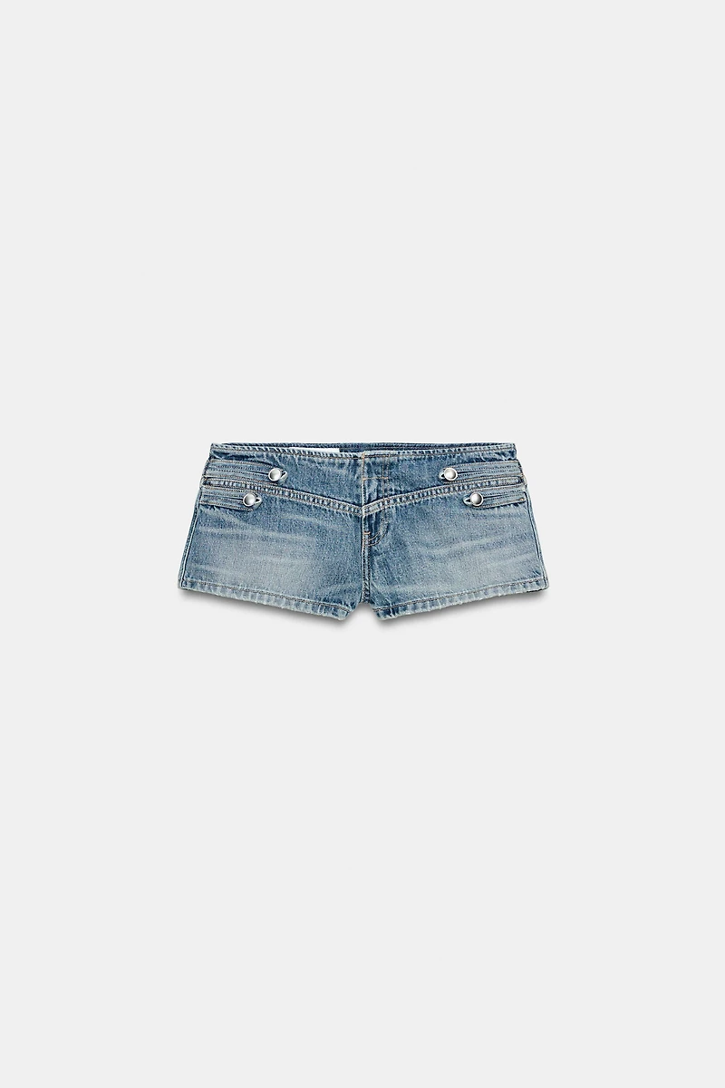 SHORT MINI EN DENIM TRF TAILLE BASSE