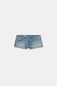 SHORT MINI EN DENIM TRF TAILLE BASSE