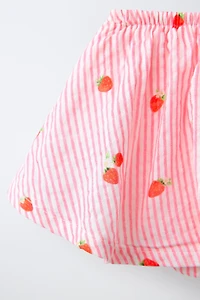 STRIPED STRAWBERRY SKIRTED BOTTOMS